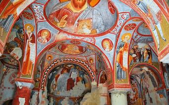 Fresco der Elmali Kirche in Kappadokien