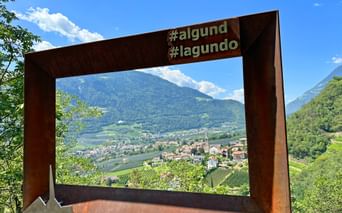 Distant view of the municipality of Lagundo in South Tyrol
