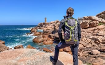Hikers on the coast of Brittany