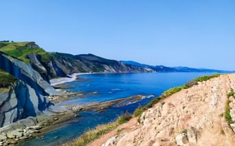 Cliffs in the town of “Zumaia” in Spain