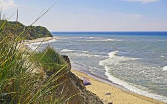 Fantastic beach view along the hiking trail on Rügen Fantastic beach view along the hiking trail on Rügen
