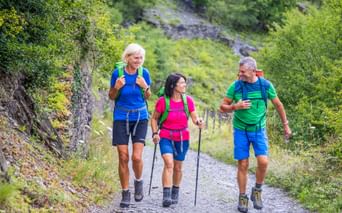 Hikers on the Volcano Trail