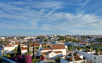 Aussicht auf Stadtpanorama Algarve