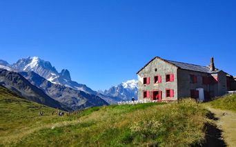 Hiking break at a French alpine hut