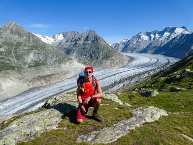 Peter Hahn at glacier Aletsch