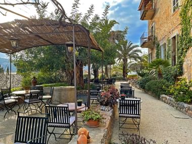 The terrace of the Hotel Es Port The terrace of the Hotel Es Port