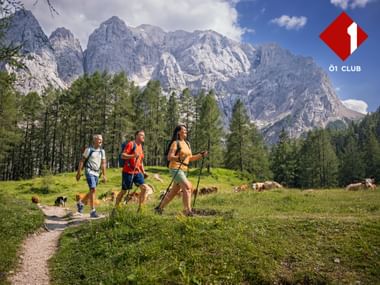 Wanderer am Vrsic-Pass