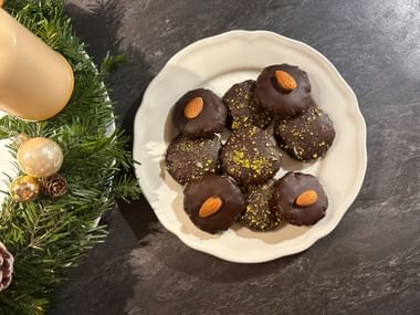 Plate of homemade vegan gingerbread 