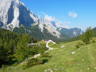 Ausblick auf die Halleranger Alm