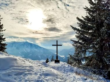 Summit cross in winter