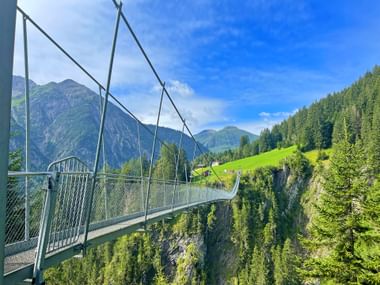 Holzgau suspension bridge in the midst of nature
