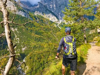 Hikers in the mountains of South Tyrol