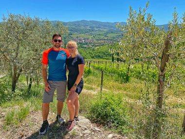 Steffi and her boyfriend in Chianti