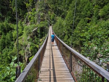 uspension bridge on the Merano High Mountain Trail