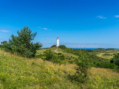 The Dornbusch lighthouse on the island of Hiddensee The Dornbusch lighthouse on the island of Hiddensee