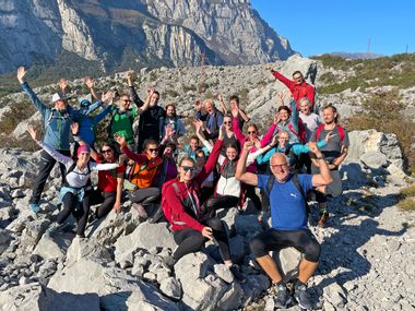 Group photo of the Eurofun team in the Sarca Valley