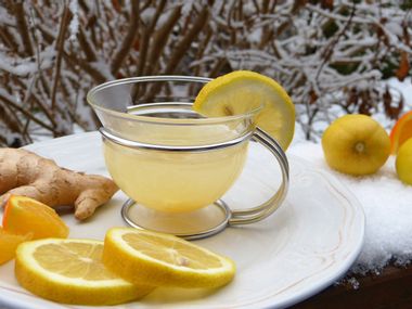 Healthy ginger lemon tea