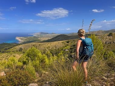 Hiker on the east coast of Mallorca