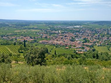 View of Collio valley with town
