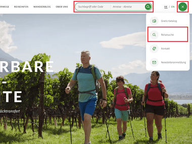 Eurobike Reisesuche in der Navigationsleiste Eurobike Reisesuche in der Navigationsleiste