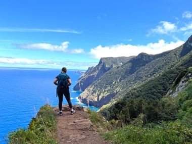 View of blue sky over Madeira's north coast