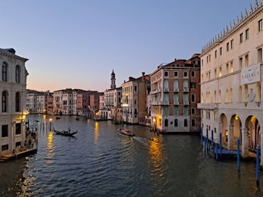Evening atmosphere on the Grand Canal in Venice