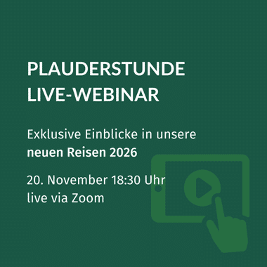 Live-Webinar Ankündigung für Wanderreisen Live-Webinar Ankündigung für Wanderreisen