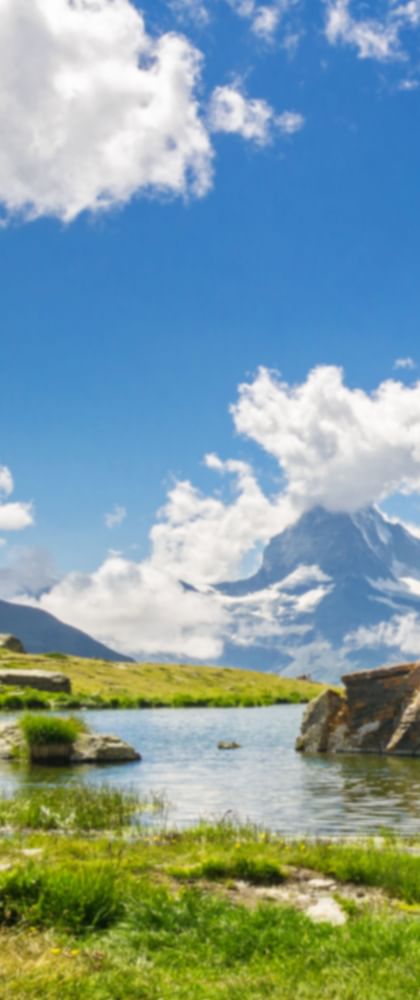 Blick vom Stellisee auf das Matterhorn