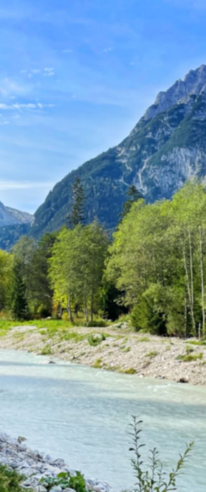 Blick vom Leutaschtal auf das Zugspitzmassiv