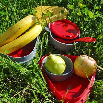 Hiking snack with fresh fruit