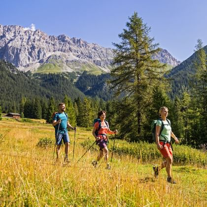Hikers in the Wetterstein mountains