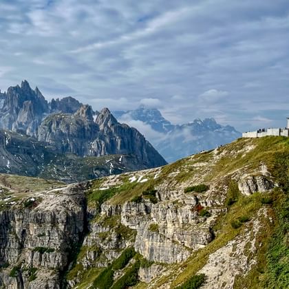 The Auronzo hut near the Three Peaks