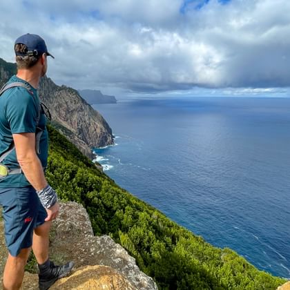 A hiker with a wonderful view of the sea