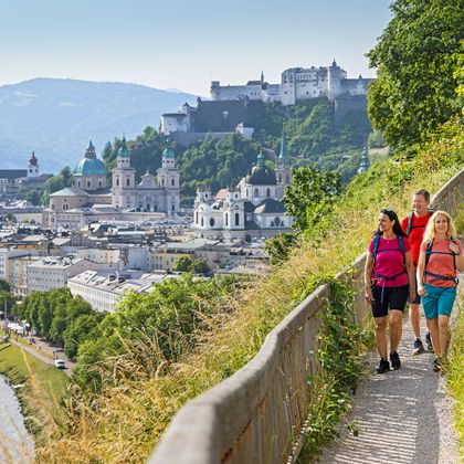 Hiking trail with a view of Salzburg