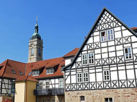 Schöne Fachwerkhäuser in der Altstadt Eisenach
