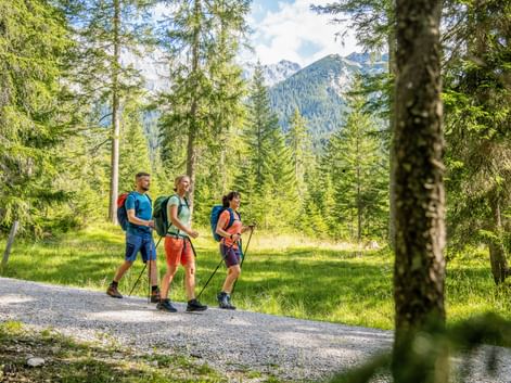 Wandergruppe auf dem Weg von München nach Garmisch