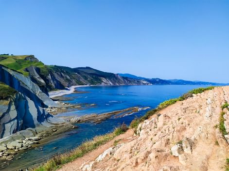 Cliffs in the town of “Zumaia” in Spain