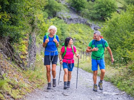 Hikers on the Volcano Trail
