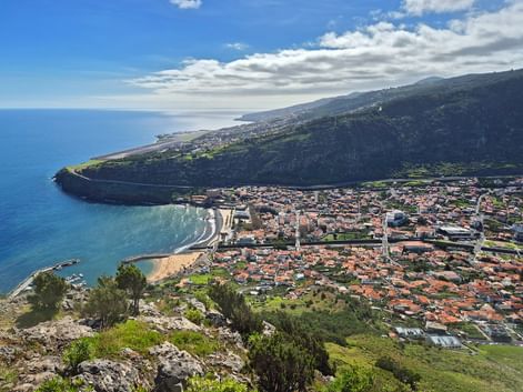 Great view of the landscape from the viewpoint Machico Pico do Facho