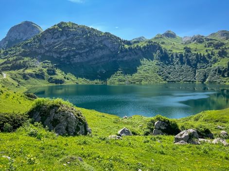 View of Lake Formarin and the mountain landscape