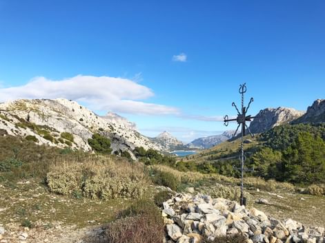 View from the summit cross onto Lake Cúberta