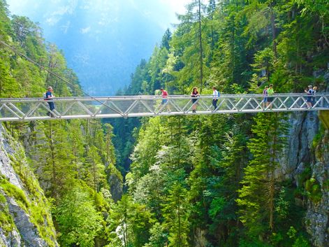 Breathtaking panorama bridge in Leutasch ravine