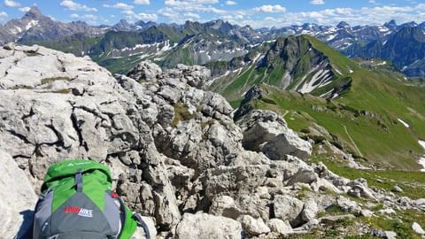 Eurohike Backpack at the Nebelhorn in Oberstdorf
