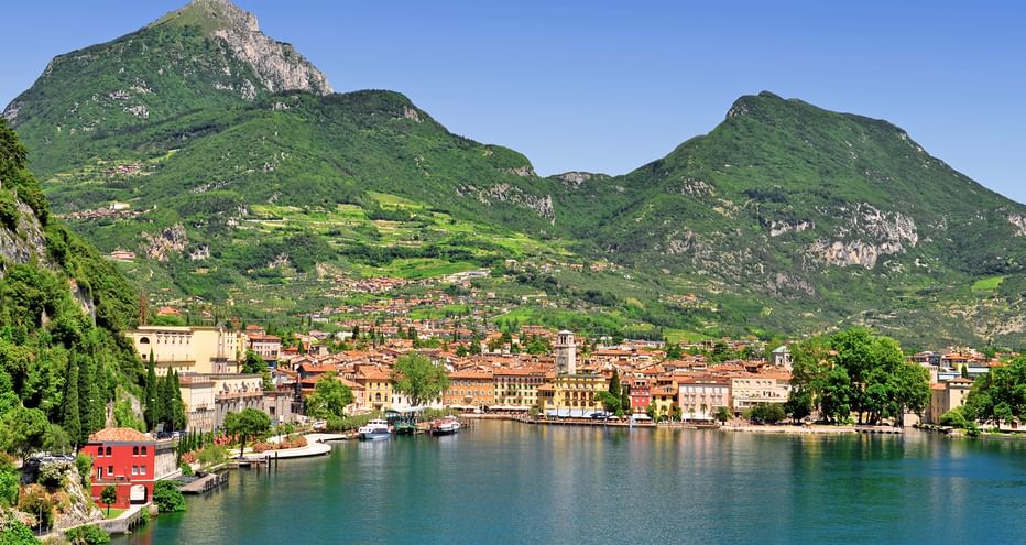 Panoramic view of Riva on Lake Garda