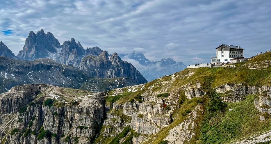 The Auronzo hut near the Three Peaks