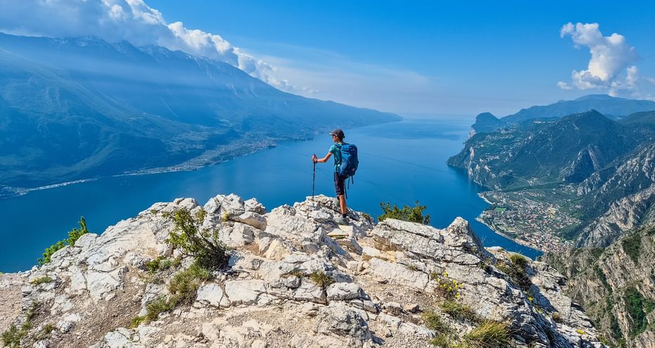 Punta Larici viewpoint with a view of Lake Garda