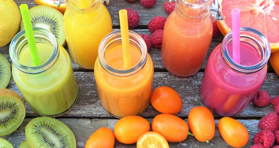 Healthy smoothies and juices