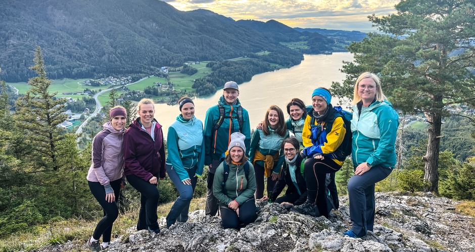 Employees collecting walking kilometres for the fundraising campaign