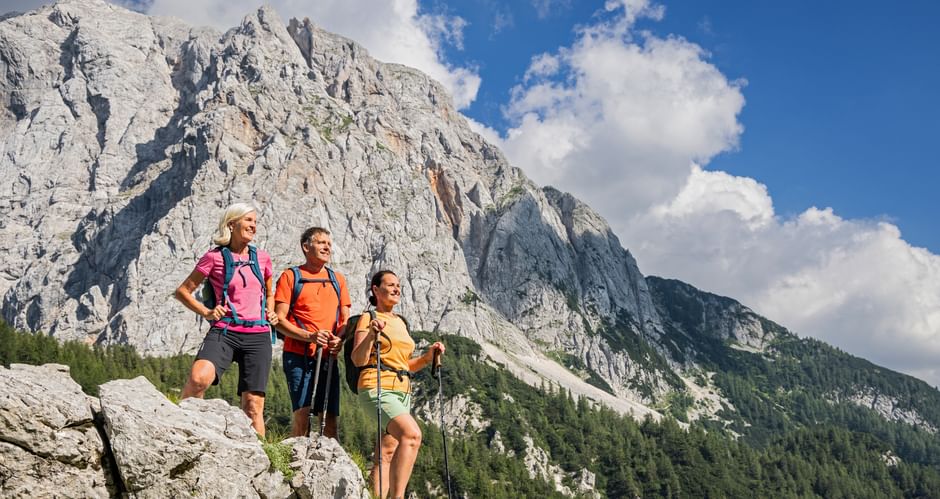 Wanderer blicken in die Ferne