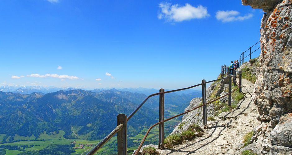 Good hiking trail with mountain panorama to the Wendelstein summit